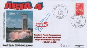 Enveloppe du tir d'essai Arta4 à Kourou le 05/06/2008