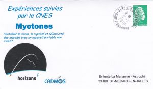 Enveloppe relative à l'expérience Myotones menée par A. Gerst dans l'ISS le 12 octobre 2018.