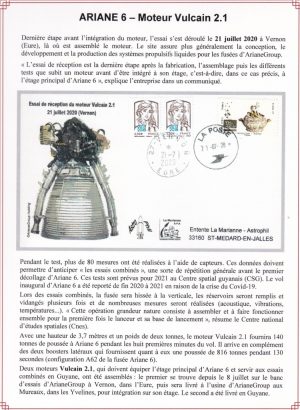 Page d'album pour l'enveloppe de réception Vulcain2.1