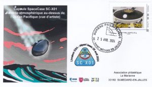 Enveloppe réalisée en 2024 à l'occasion de la livraison à l'ESA de la capsule expérimentale SC-X01, le 25 avril 2024.