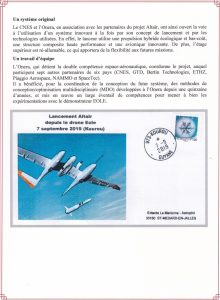 Page d'album (2/2) relative à l'essai en vol du drone Eole