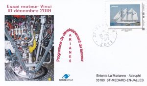 Enveloppe relative à l'essai du moteur Vinci pour Ariane6