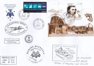 Enveloppe philatélique souvenir des 150 ans de l'expédition Mouchez 