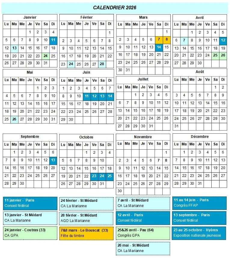 Agenda association actualisé avril 2026