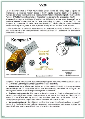 Fiche pour enveloppe lancement Vega VV28