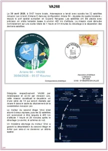 Fiche pour enveloppe lancement Ariane 6 VA268